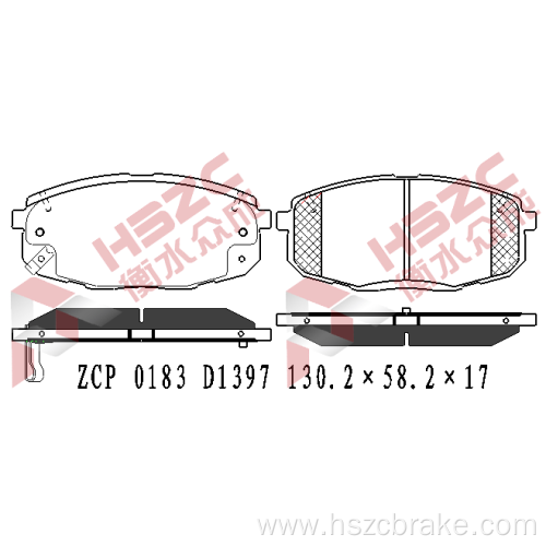 FMSI D1397 car ceramic brake pad for Hyundai